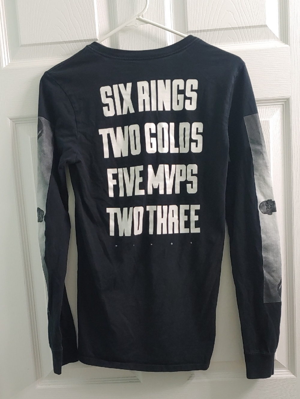 Jordan Wing Span T Shirt Long Sleeve Black Unisex Size XS